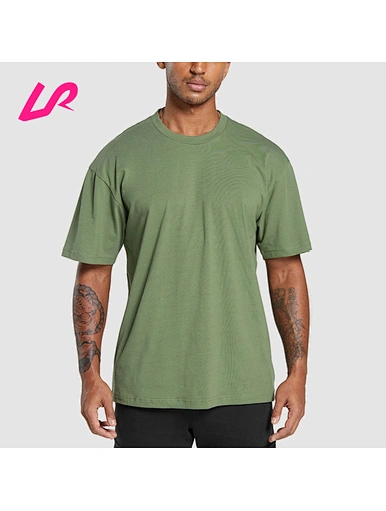 green oversized tee